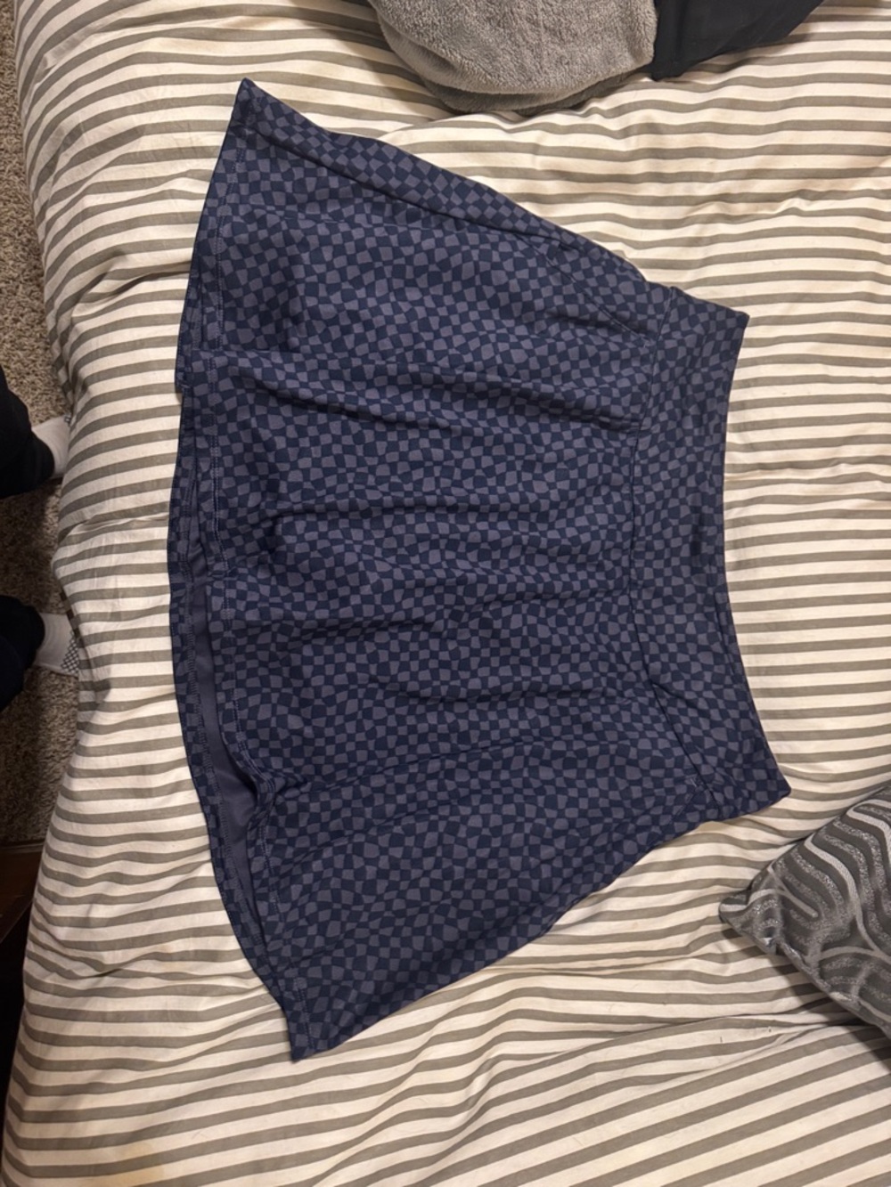 Pleated Navy Checkered Skater Skirt - Women adidas